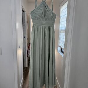 Qiage halter bridesmaid dress